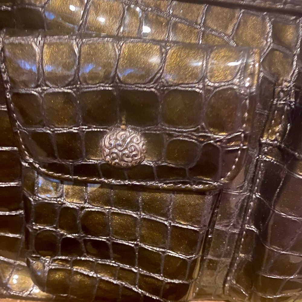 Brighton brand Cher Modern Mini handbag Brown & gold metallic color No flaws - Picture 8 of 16